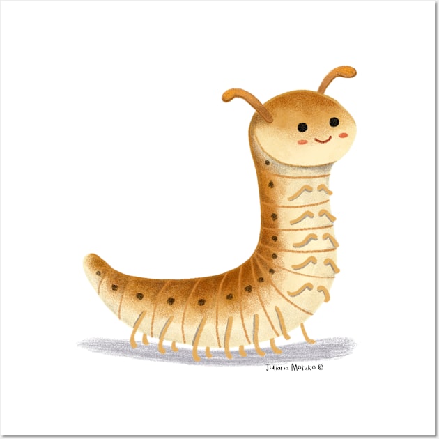 Cute Snake Millipede Wall Art by julianamotzko